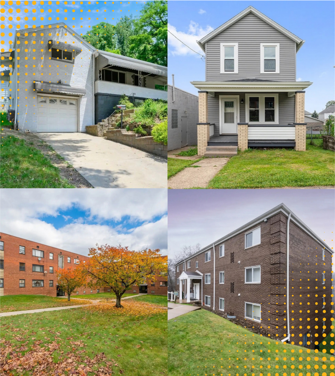 A collage of Pittsburgh properties in the portfolio